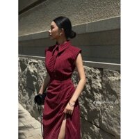 ĐẦM BODY VẠT CHÉO CỔ SƠ MI KÈM CÀ VẠT