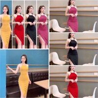 Đầm body yếm đan dây sườn