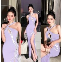Đầm body yếm xẻ tà dễ thương