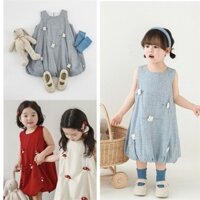 Đầm bom đính gấu,nấm cho bé gái .