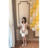 đầm bông ép tay phồng