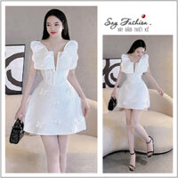 Đầm cánh bướm lưới ngực váy xòe dáng A điểm hồ điệp đính đá sang trọng kiểu dáng tiểu thư công chúa