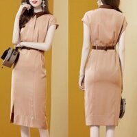 Đầm cánh dơi cổ peter kèm nịt, hình thật manacanh (công sở, congso, trung niên, trungnien, trẻ trung, u30, u40, VNXK)