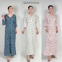 Đầm Cánh Dơi Họa Tiết Tay phồng Che Khuyết Điểm Tôn Dáng D91 CEBA BOUTIQUE