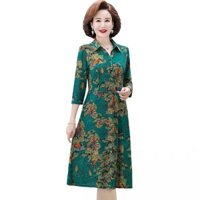 Đầm cao cấp , đầm trung niên tặng mẹ mẫu mới nhất năm nay - Xanh lá - 3XL