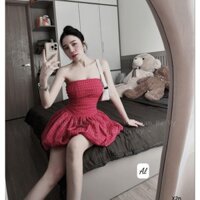 Đầm caro cúp ngực, váy bí phồng siêu hot