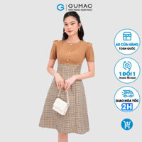 Đầm caro đính nút thời trang GUMAC DC11071