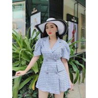 Đầm caro sọc xanh