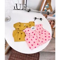 Đầm chấm bi cổ bèo