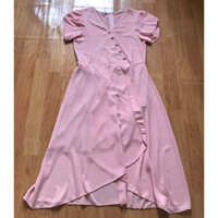 Đầm chiffon Hồng 2 lớp.