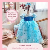 Đầm Cho Bé Gái Elsa Bông Tuyết Khăn Choàng Tháo Rời [ Cao Cấp ] Váy Công Chúa Elsa Phối Vai Tay Bồng Dễ Thương Đáng Yêu