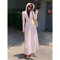 Đầm Chống Nắng Mùa Hè 2025 Nữ - Slim-Fit Dài Tay Che Tia UV Có Thắt Lưng, Áo Khoác Chống Nắng Như Lụa Làm Mát