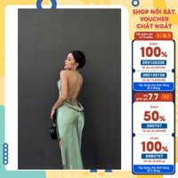 Đầm cổ đổ hở lưng ôm body Đầm lụa quyến rũ