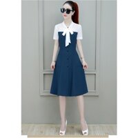 Đầm cổ nơ công sở Eva Việt DV09