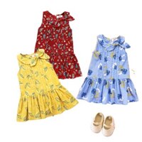 Đầm cổ sen đuôi cá PN Kids cao cấp - váy bé gái chữ A đuôi cá chất cotton xốp thấm hút tốt size 2 - 16