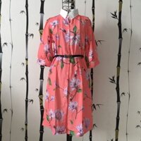 Đầm cổ sơmi - cam