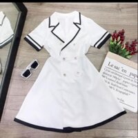 Đầm cổ thuyền chữ A xinh sẵn hàng quảng châu