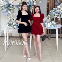 Đầm cổ xoè tay phồng bigsize_saigon(50-90kg)