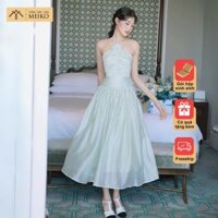 Đầm cổ yếm xếp nhún Meiko, Dáng Dài Tiểu Thư, Đi Tiệc Siêu Xinh [Ảnh Thật & Gói Hộp Chỉn Chu]