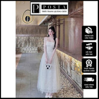 Đầm Công Chúa 2 Dây Phối Lưới Điệu Đà Dáng Bồng Xinh Iu POSTA PT300 Đầm Dự Tiệc Hai Dây Maxi Cao Cấp HM