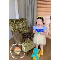 Đầm Công Chúa Bạch Tuyết Xanh Kèm bờm Vương Miện 🍒TIỆM CÔNG CHÚA NHỎ🍒 Váy Công Chúa Dễ Thương Cho Bé