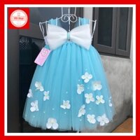 Đầm công chúa bé gái, váy trẻ em 1 tuổi đến 5 tuổi xanh thiên thanh cho bé gái siêu cute