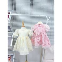 Đầm công chúa bồng xòe rộng ren hoa nổi 2 lớp lót lụa mềm - Xu Xu Shop