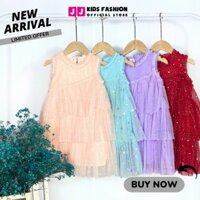 Đầm công chúa cho bé gái, đầm voan 03 tầng voan lưới dễ thương XUÂN HÈ - 2024 | JJ Kids Fashion