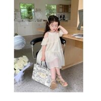 Đầm công chúa cho bé gái màu trắng 3-8 tuổi. Váy đầm cho bé gái Themoon shop