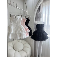 Đầm công chúa cúp ngực đan dây xoè tầng