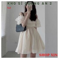 Đầm Công Chúa Dáng Xòe 2 Lớp Trễ Vai Tầng Ulzzang Hàn Quốc