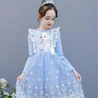 Đầm Công Chúa Elsa Tay Dài Dễ Thương Cho Bé Gái váy đỏ đầm bé gái