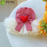 Đầm công chúa FUNG, Đầm cưới chó mèo nơ lớn ren, Váy cổ tích Organza mềm dễ thương Váy thú cưng cho chó mèo