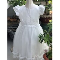 Đầm công chúa màu trắng, váy phù dâu Hongan. shop, bé từ (25_45) kg