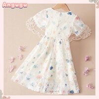Đầm Công Chúa Mùa Hè Tay Cộc Cho Bé Gái 3-4 - 5-6 - 7-8 - 9-10 - 11-12 Tuổi
