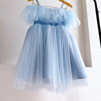 Đầm công chúa rớt vai xinh xắn cho bé gái