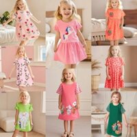 Đầm Công Chúa Tay Dài Bằng Vải cotton Và denim Dành Cho Bé Gái 1-7 Tuổi