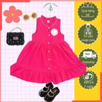 Đầm công chúa, váy xòe đính ngọc trai giả, đính hoa hồng cho bé gái từ 20 - 30kg