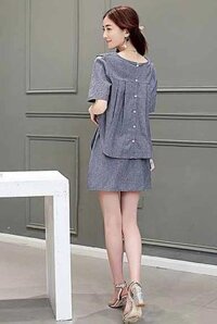 Đầm công sở dạng áo cánh dơi kiểu 2 túi