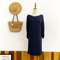 Đầm công sở dáng suông xếp li phần lưng, tay cánh dơi (Đầm Nhật 2hand)