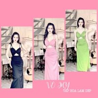đầm cột dây nhún xoắn ngực