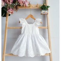 ĐẦM COTTON TRẮNG  TAY CÁNH TIÊN