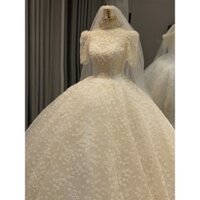 Đầm cưới cô dâu ngắn tay giá rẻ