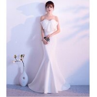 Đầm cưới đuôi cá cao cấp 2019 dành cho cô dâu eo thon thanh lịch nơ