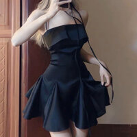 Đầm cúp ngực cổ yếm chiết eo đầm nữ dự tiệc sang trọng - Quây yếm