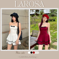 Đầm Cúp Ngực Dáng Xoè Đính Nơ Ngực 2 Tầng có Mút Kèm Quần Bảo Hộ LAROSA.clothing V009