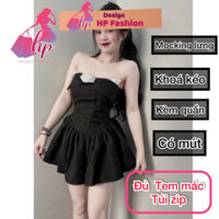 Đầm cúp ngực nữ body xoè dáng ngắn có mút kèm quần đùi sang chảnh tôn dáng G419