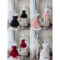 Đầm cúp quây ba nơ xoè bồng công chúa