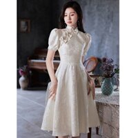 Đầm dạ hội cheongsam cho bé gái, thời trang cao cấp, đầm tiệc xã hội, phong cách công chúa, đầm Pháp nhỏ nhắn