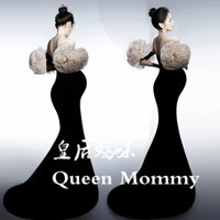 Đầm dạ hội cho bà bầu, trang phục cao cấp cho mẹ bầu, đầm nhung mới cho triển lãm và studio